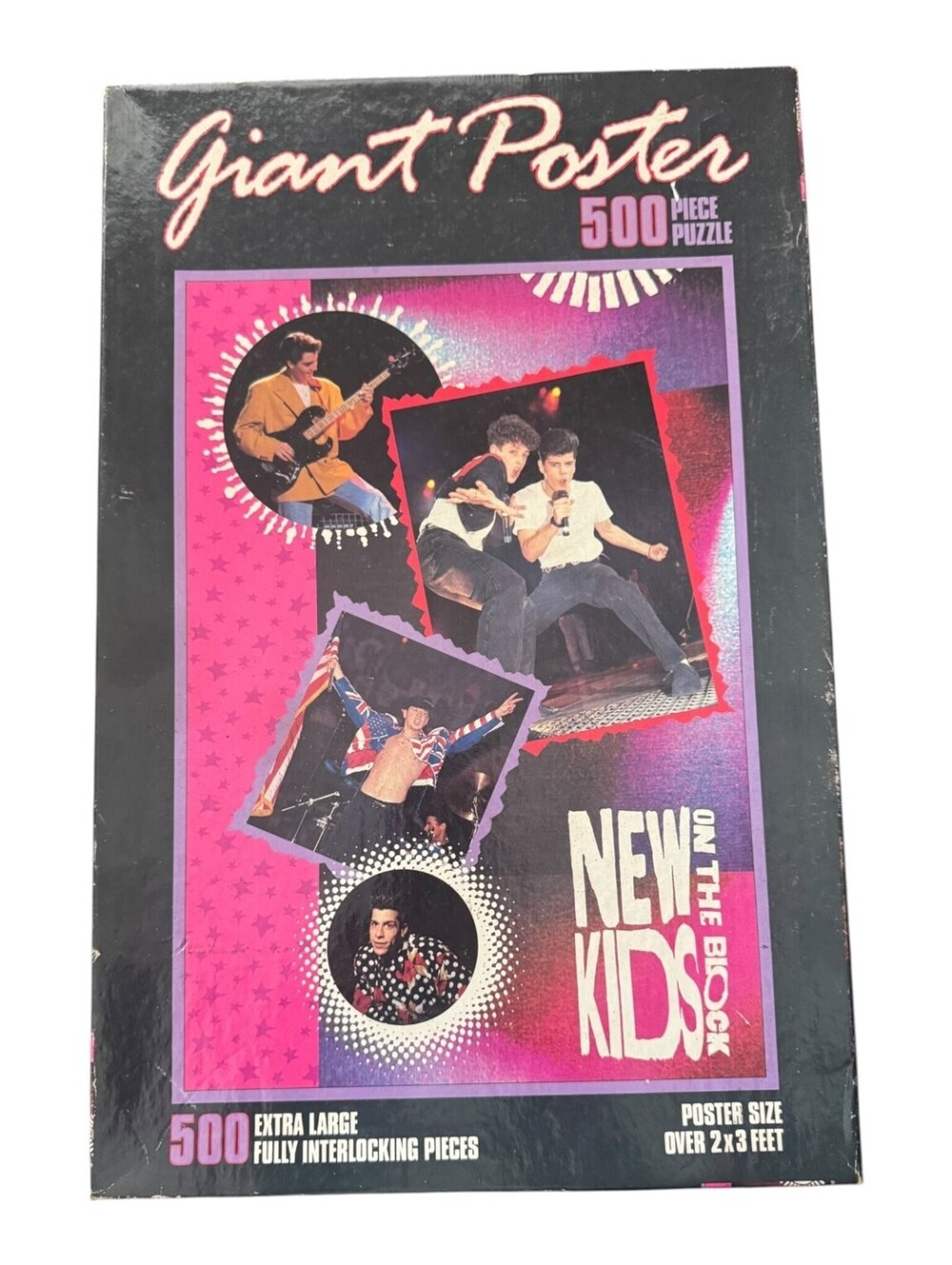 Vintage New Kids On The Block NKOTB Giant Poster 500 Piece Jigsaw Puzzle 1990 MB